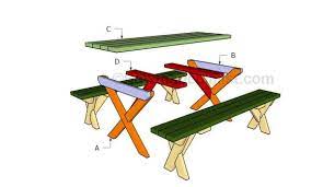 How To Build A Picnic Table With Separate Benches Howtospecialist How To Build Step By Step Diy Plans Build A Picnic Table Picnic Table Plans Picnic Table