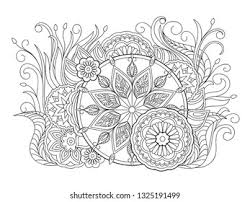 100 coloring templates for meditation and relaxation (a zen coloring book, 1). Adult Coloring Pages Tn Zen Style Stock Photo And Image Collection By Sliplee Shutterstock