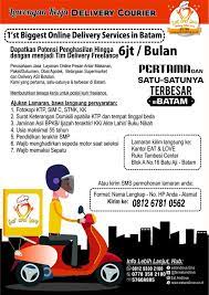 Cara mdaftar lowongan kerja dibatam sbgai cs khusus wanita usia 40 thn. Lowongan Kerja Batam 2015 Delivery Courier Eat And Love Arreza