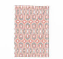 Wallpaper in teardrop ikat peach gray