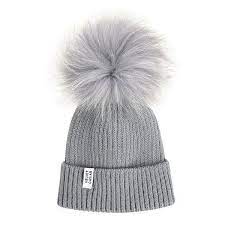 Lux Gray Fur Pom Beanie Light Gray 45 Liked On Polyvore Featuring Accessories Hats Beanies Pom Pom Beanie Beanie Fur Pom Pom Fur Beanie Hat Pom Beanie