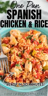 One Pan Spanish Chicken And Rice Recipe In 2020 Dinner Recipes Spanish Chicken Healthy Dinner
