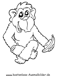 Ausmalbild Affe Mit Banane Zum Ausdrucken