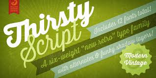 Font bros is your source for unique display fonts! Thirsty Script Extrabold Demo Font 1001 Fonts