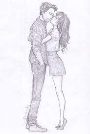 Couple Hugging Drawing At PaintingValley.com | Explore Collection Of Couple  Hugging Drawing