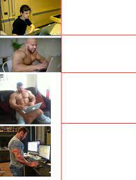 Muscular Men Typing Meme Maker