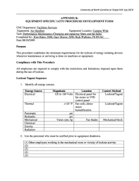 Energy sources include things like electricity, hydraulics, chemicals, and others that all have the potential or seriously injure or. Loto Form Fill Online Printable Fillable Blank Pdffiller