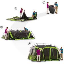 When you zip in the room dividers, there is. Ozark Trail 9 Person Instant Cabin Tent With Bonus Screen Room Family Camp Tents