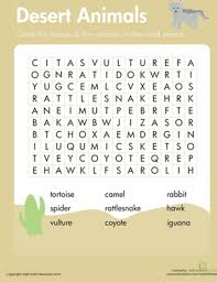 Find a crossword puzzle on animals. Habitats Word Search Desert Animals Worksheet Education Com