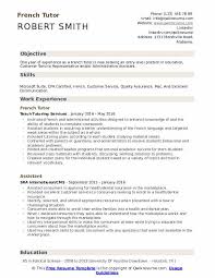 French Tutor Resume Samples Qwikresume