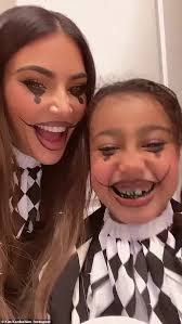 One month later, kris jenner stopped by to appreciate her daughter's massive christmas tree, which reached the ceiling. Kylie Jenner And Stormi Are Matching Minions As Kim Kardashian Twins With North On Halloween Daily Mail Online