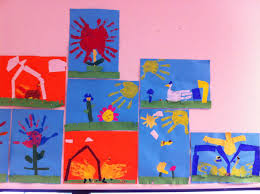 kleuters verven met handen thema voorjaar children painting with hands spring thema voorjaar hand