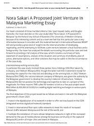 Law on joint ventures in malaysia types of joint ventures. Nora Sakari A Proposed Joint Venture In Malaysia Marketing Essay Negotiation Joint Venture