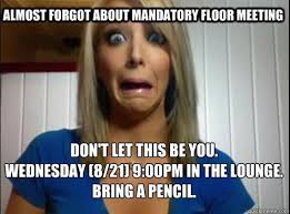 Floor Meeting Meme Res Life Residence Life Resident Assistant