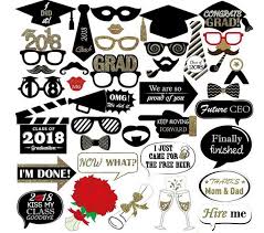 To create a memorable graduation photo, use photo props like a glittered garland and matching grad cap headboppers with golden tassels. Amazon Graduation Photo Props Pk Of 38 Only 8 99