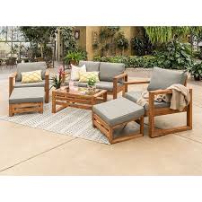 Forest Gate Otto 6 Piece Acacia Wood Patio Chat Set In Brown Bed Bath And Beyond Canada In 2020 Wood Patio Furniture Gray Patio Furniture Conversation Set Patio