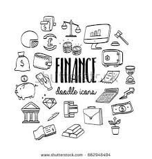 Set Hand Drawn Doodle Business And Finance Icons Hande Zeichnen Gekritzel Finanzen
