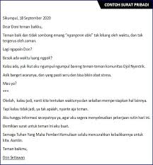 Surat pribadi adalah surat yang dibuat untuk kepentingan pribadi. 22 Contoh Surat Pribadi Singkat Untuk Sahabat Guru Ortu