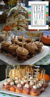 A Fall Bubbly Baby Shower Brunch Party Box Design Baby Shower Menu Chicken And Waffles Baby Shower Brunch Food Baby Shower Lunch Baby Shower Luncheon Food
