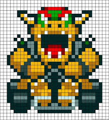 Sandylandya Outlook Es Mario Kart Bowser Perler Bead Pattern Pixel Art Pixel Quilting Perler Bead Mario