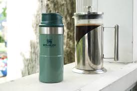 Evergreen turquoise dahlia ceramic travel coffee mug, 17 ounces. Stanley Classic Trigger Action Travel Mug 12oz Review Pack Hacker