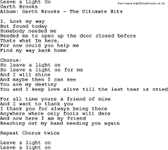 Leave A Light On By Garth Brooks Lyrics