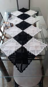 Caminho De Mesa Branco De Croche Caminho De Mesa Preto E Branco Caminho De Mesa De Croche Trilho Mesa Croche Toalha De Mesa Croche