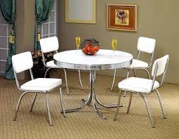 Amazon Com 5pcs Retro White Round Dining Table 4 White Chairs Set Furniture Decor White Round Dining Table Retro Dining Table Dining Table In Kitchen