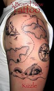 Simple black outline world map tattoo design for forearm. 32 Pirate Girl Tattoos Ideas