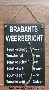 Hij zei dat ik het weerbericht bracht met shakespeariaanse flair. Zinken Tekstbord Brabants Weerbericht Zinkhuysje Nl