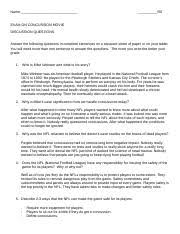 This is another exercise students to help learn common sporting vocabulary. Exam On Concussion Movie Name 50 Exam On Concussion Movie Discussion Questions Answer The Following Questions In Complete Sentences On A Separate Course Hero