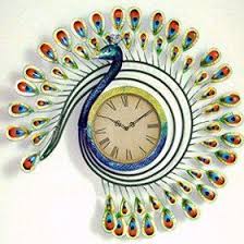 Art Elegant Peacock Wall Clock Iron Artwork European Style Chinese Antique 100 Hand Painted Home Decor Freeshipping Clock Wall Clock Antique Clocks