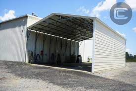 Carport Central S Install Of The Week Is This Certified 30x41 Vertical Roof Cover Works Perfectly For This Local Bus Metal Shop Building Building Carport Sheds