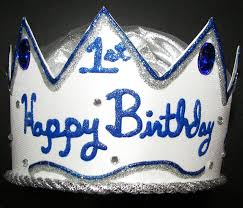 First Birthday Crown For Baby Boy 1st Birthday Hat Boys Blue First Happy Birthday Crown Babies Light Blue Satin Silver Lame Trim Hat Custo Birthday Hat Happy Birthday Crown 1st Birthday Hats