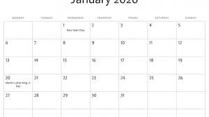 January 2020 Calendar Word Doc Free Printable Calendar Templates Calendar January Calendar