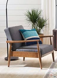 Better Homes And Gardens Mid Century Wood Chair With Linen Upholstery Gray Walmart Com Wooden Sofa Designs Sitting Room Design Living Room Decor Colors