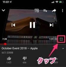 動画を横方向に拡大 固定 youtube アプリ 画面 横向き