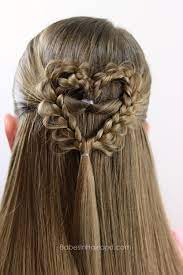 Girl S Will Just Love This Cute And Easy Valentine S Day Braided Doily Heart Hairstyle Valentine S Day Hairstyles Valentines Hairstyles Little Girl Hairstyles