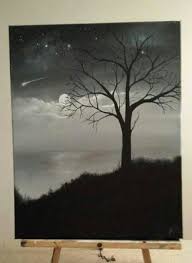 Acrylic Black And White Canvas Painting Painting Tree Acrylic Black 65 Ideas In 2020 White Canvas Art Black And White Painting Black Canvas Paintings