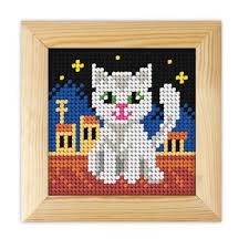 Check spelling or type a new query. Orchidea White Cat Cross Stitch Kit 11x11cm Printed Canvas W Frame The Knitting Club
