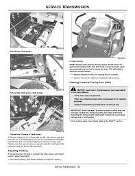B z225, z245, z425, z445, and z465 the transaxles on these models require no maintenance. Adjusting Tracking Cleaning Transaxle Cooling Fans Z225 Service Transmission John Deere Z425 User Manual Page 29 48 Original Mode