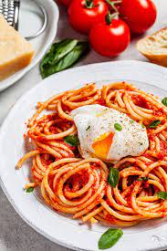 Marinara Pasta With Poached Eggs Poached Eggs Pasta Dishes Mexican Breakfast Recipes