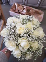 Production time is 12 weeks! Flowers Petals Garlands Home Garden Brides Hand Tied Wedding Bouquet Ivory Roses With Gyp