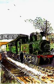 Steam Train Watercolour By Tinat Train Art Train Steam Trains