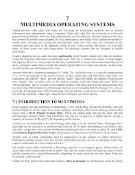 7 MULTIMEDIA OPERATING SYSTEMS