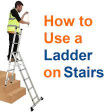 However it was incredibly stable with an extension ladder leaning against the walls. How To Use A Ladder On Stairs