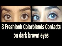 8 Freshlook Colorblends Contacts On Dark Brown Eyes