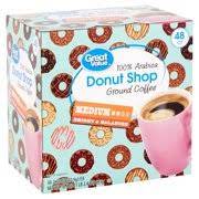 Of the original donut shop regular coffee each. Walmart Grocery Great Value Donut Shop 100 Arabica Medium Ground Coffee 0 38 Oz 48 Count