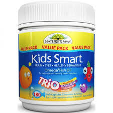 Nature S Way Kids Smart Omega 3 Fish Oil Trio 180 Capsules Fish Oil Smart Kids Omega 3 Fish Oil
