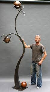 Large Abstract Forged Steel Sculpture For C Amp C Golden Harvest Steel Found Copper Leaf 9 6 Steel Art Steel Sculpture Metal Sculpture